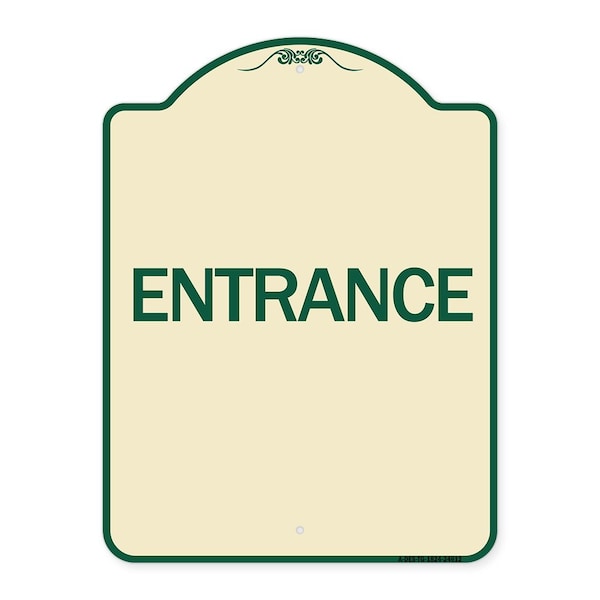 Traffic Entrance Entrance Heavy-Gauge Aluminum Architectural Sign, 24" x 18", TG-1824-24612